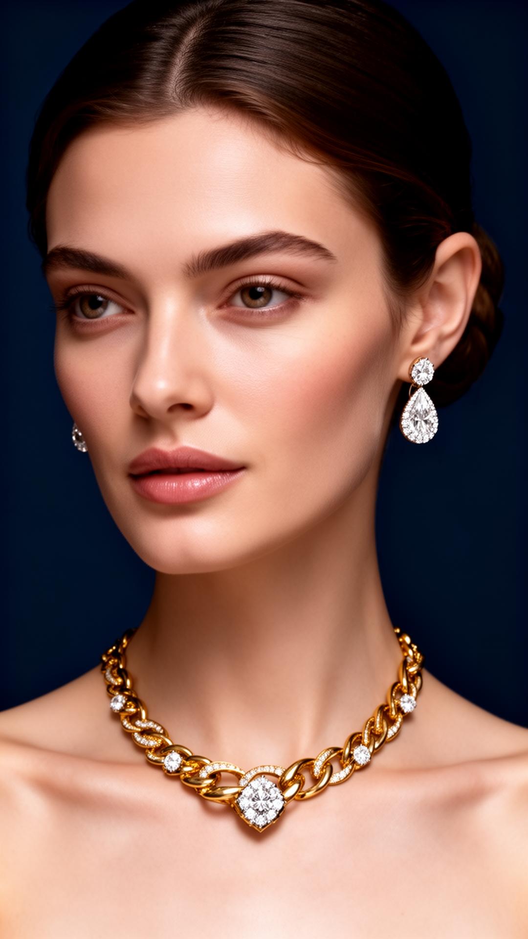 Elegant woman wearing Nagor diamond jewelry